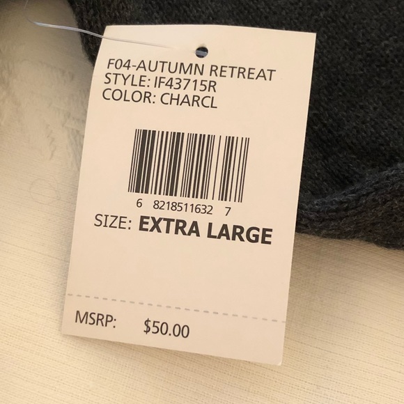 Izod Vintage ‘04 Autumn Retreat Sweater in Charcoal, never worn, size XL (NWOT) - Picture 7 of 7